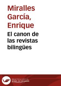 El canon de las revistas bilingües / Enrique Miralles | Biblioteca Virtual Miguel de Cervantes