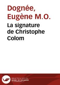 La signature de Christophe Colom | Biblioteca Virtual Miguel de Cervantes