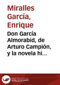 Don García Almorabid, de Arturo Campión, y la novela histórica de fin de siglo / Enrique Miralles | Biblioteca Virtual Miguel de Cervantes