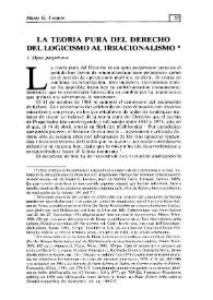 La teoría pura del Derecho: del logicismo al irracionalismo / Mario G.Losano | Biblioteca Virtual Miguel de Cervantes