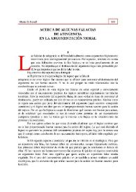 Acerca de algunas falacias de atingencia en la argumentación moral | Biblioteca Virtual Miguel de Cervantes