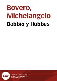Bobbio y Hobbes / Michelangelo Bovero | Biblioteca Virtual Miguel de Cervantes