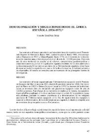 Descolonización y migraciones desde el África española (1956-1975) | Biblioteca Virtual Miguel de Cervantes