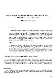 Ordenación sanitaria en el medio rural de la provincia de Alicante | Biblioteca Virtual Miguel de Cervantes