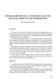 Desplazamientos de la ciudad de Alicante hacia el Oeste en los últimos años | Biblioteca Virtual Miguel de Cervantes