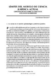 Límites del modelo de ciencia jurídica actual / Luis Manuel Sánchez Fernández | Biblioteca Virtual Miguel de Cervantes