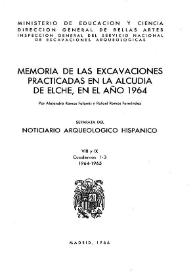 Memoria de las excavaciones practicadas en La Alcudia de Elche en el año 1964 / por Alejandro Ramos Folques y Rafael Ramos Fernández | Biblioteca Virtual Miguel de Cervantes