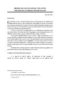 Democracia sustancia y el coto vedado de los derechos humanos / Ana Lilia Ulloa | Biblioteca Virtual Miguel de Cervantes