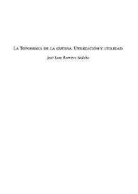 La toponimia de la guerra. Utilización y utilidad / José Luís Ramírez Sádaba | Biblioteca Virtual Miguel de Cervantes