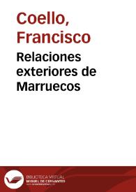 Relaciones exteriores de Marruecos | Biblioteca Virtual Miguel de Cervantes