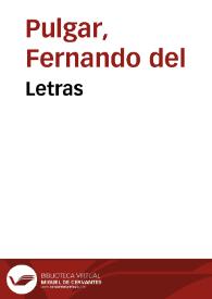 Letras / de Fernando del Pulgar | Biblioteca Virtual Miguel de Cervantes