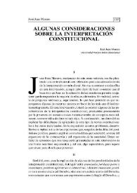 Algunas consideraciones sobre la interpretación constitucional / José Juan Moreso | Biblioteca Virtual Miguel de Cervantes