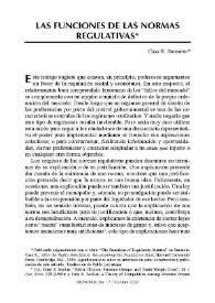 Las funciones de las normas regulativas / Cass R. Sunstein | Biblioteca Virtual Miguel de Cervantes