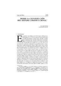 Sobre la constitución del Estado constitucional | Biblioteca Virtual Miguel de Cervantes