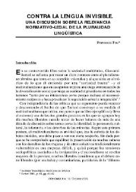 Contra la lengua invisible / Francesca Pou | Biblioteca Virtual Miguel de Cervantes