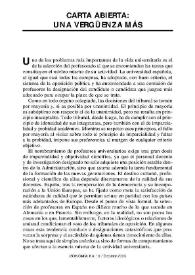 Carta abierta : "Una vergüenza más" | Biblioteca Virtual Miguel de Cervantes