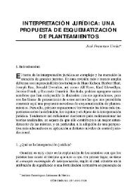 Interpretación jurídica : una propuesta de esquematización de planteamientos / José Francisco Ursúa | Biblioteca Virtual Miguel de Cervantes