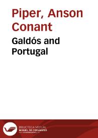 Galdós and Portugal / Anson Conant Piper | Biblioteca Virtual Miguel de Cervantes