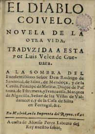 El diablo coiuelo : novela de la otra vida / traduzida a esta por Luis Velez de Gueuara | Biblioteca Virtual Miguel de Cervantes