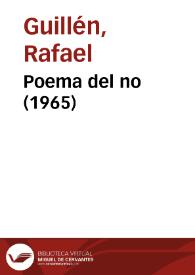 Poema del no (1965) | Biblioteca Virtual Miguel de Cervantes