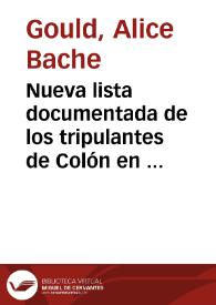 Nueva lista documentada de los tripulantes de Colón en 1492 [1] / Alicia B. Gould y Quincy | Biblioteca Virtual Miguel de Cervantes