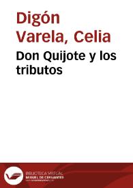 Don Quijote y los tributos / Celia Digón Varela | Biblioteca Virtual Miguel de Cervantes