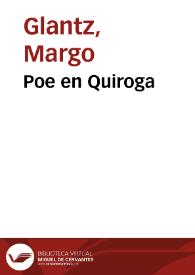 Poe en Quiroga / Margo Glantz | Biblioteca Virtual Miguel de Cervantes