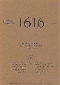 1616 : Anuario de la Sociedad Española de Literatura General y Comparada. Vol V (1983-84). Índice / Sociedad Española de Literatura General y Comparada (Madrid). | Biblioteca Virtual Miguel de Cervantes