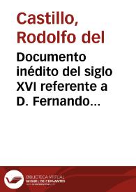Documento inédito del siglo XVI referente a D. Fernando Colón / Rodolfo del Castillo | Biblioteca Virtual Miguel de Cervantes