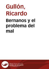 Bernanos y el problema del mal / Ricardo Gullón | Biblioteca Virtual Miguel de Cervantes