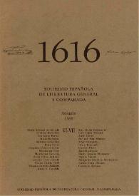 1616 : Anuario de la Sociedad Española de Literatura General y Comparada. Vol. VI-VII (1988-89). Índice / Sociedad Española de Literatura General y Comparada (Madrid). | Biblioteca Virtual Miguel de Cervantes