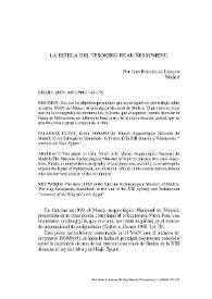 La Estela del Tesorero Real Nebsumenu / Juan Rodríguez Lázaro | Biblioteca Virtual Miguel de Cervantes