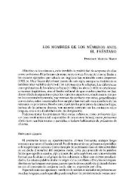 Los nombres de los números ante el préstamo | Biblioteca Virtual Miguel de Cervantes