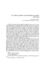 El "Nuevo Tesoro lexicográfico español (1490-1726)" / Lidio Nieto Jiménez | Biblioteca Virtual Miguel de Cervantes