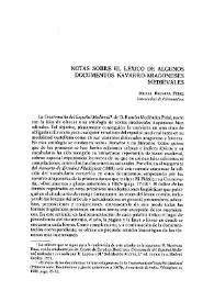Notas sobre el léxico de algunos documentos navarro-aragoneses medievales / Miguel Becerra Pérez | Biblioteca Virtual Miguel de Cervantes