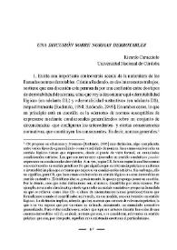 Una discusión sobre normas derrotables / Ricardo Alberto Caracciolo | Biblioteca Virtual Miguel de Cervantes