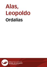 Ordalías / Leopoldo Alas | Biblioteca Virtual Miguel de Cervantes