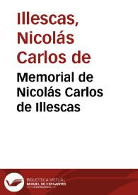 Memorial de Nicolás Carlos de Illescas | Biblioteca Virtual Miguel de Cervantes