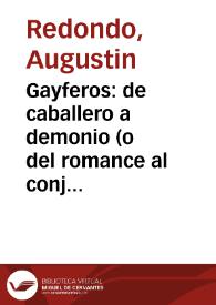 Gayferos: de caballero a demonio (o del romance al conjuro de los años 1570) / Augustin Redondo | Biblioteca Virtual Miguel de Cervantes
