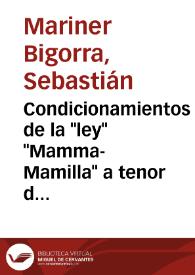 Condicionamientos de la "ley" "Mamma-Mamilla" a tenor de su extensión en latín vulgar / Sebastián Mariner Bigorra | Biblioteca Virtual Miguel de Cervantes