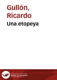 Una etopeya / Ricardo Gullón | Biblioteca Virtual Miguel de Cervantes