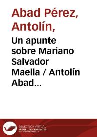 Un apunte sobre Mariano Salvador Maella / Antolín Abad y Ángela Franco | Biblioteca Virtual Miguel de Cervantes
