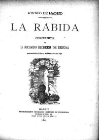 La Rábida: conferencia / de ... Ricardo Becerro de Bengoa, pronunciada el día 21 de diciembre de 1891 | Biblioteca Virtual Miguel de Cervantes