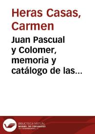 Juan Pascual y Colomer, memoria y catálogo de las formas del taller de vaciados, 1815 / Carmen Heras Casas | Biblioteca Virtual Miguel de Cervantes