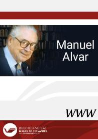 Manuel Alvar | Biblioteca Virtual Miguel de Cervantes