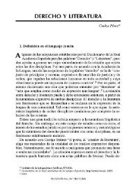 Derecho y literatura / Carlos Pérez | Biblioteca Virtual Miguel de Cervantes