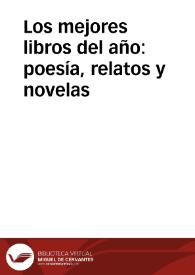 Los mejores libros del año: poesía, relatos y novelas | Biblioteca Virtual Miguel de Cervantes