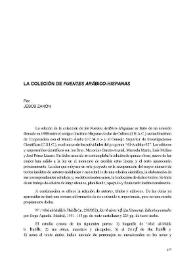 La colección de fuentes arábico-hispanas / por Jesús Zanón | Biblioteca Virtual Miguel de Cervantes
