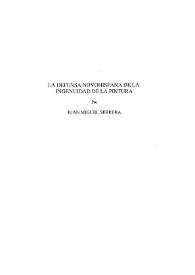 La defensa novohispana de la ingenuidad de la pintura / Juan Miguel Serrera | Biblioteca Virtual Miguel de Cervantes