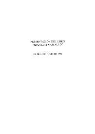 Presentación del libro "Juan Luis Vassallo", el día 4 de junio de 1992 | Biblioteca Virtual Miguel de Cervantes